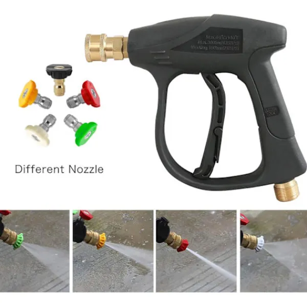 Högtryckstvätt pistol, med 5 färgade snabbkopplingsmunstycken M22-14 slanganslutning