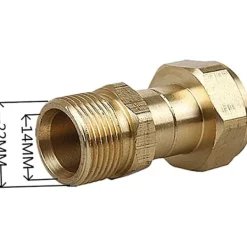 Outlet Högtryckstvätt Swivel Joint Mässing Han M22 Slangadapter för Bilrengöring Vattenpistol 14mm Invändig Gänga Koppling