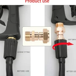 Högtryckstvätt Vridkoppling, Slangändbeslag, Metrisk Anti-Twist M22 14mm, 3000 Psi