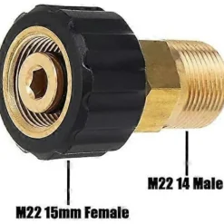 Sale BEBETTER Högtryckstvättkoppling, M22 x 15mm invändig gänga till M22 x 14mm utvändig gänga Snabbkoppling Högtryckstvätt Adapterdelar