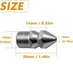 New Högtryckstvättmunstycken, SS304 rostfritt stål avloppsrensningsmunstycke, 3/8 BSP hane gänga rörrengöringsmunstycke, för trädgårdsbevattning avloppsrengöring | Fyndiq