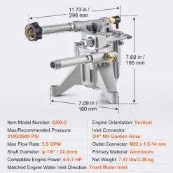 Hot DUOKU Högtryckstvättspump - - QXB-2 - 3100 PSI - Ersättningskit - 5 Munstycken
