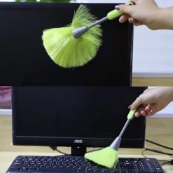 Sale /HH/ 3-pack fluffiga mikrofiber känsliga köksdammar laptop tangentbord borste rengöringsverktyg mini dammvippa (blå, grön, röd)