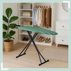 Best Northix Höjdjusterbar strykbräda med strykjärnsstöd, 121 x 39 cm