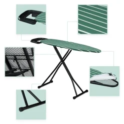 Best Northix Höjdjusterbar strykbräda med strykjärnsstöd, 121 x 39 cm