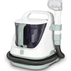 HKOENIG TWT77 handhållen textilrengörare - Avtagbara rena och smutsiga vattentankar - Kapacitet 1,4L/1,2L - Effekt 650W Vitt, grönt och svart Grön, Vit