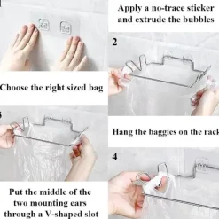 Best Hållare för soppåsar för skåp Kökslucka, Bärbara soptunnor i rostfritt stål (med väggdekalbas) Köksavfallsbehållare, Lätt att förvara