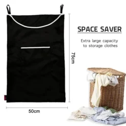 Outlet Xuigort Hållbar Oxford Bag Tvättkorg Väska, Över Dörren Tygväska med Krokar, för Badrum, Förvaring, Vägg, Garderob, 75x50cm