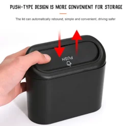 Best Hängande Bilsoptunna Bärbar Läcksäker Fordonssoptunna Trycklock Bilkontor Hem