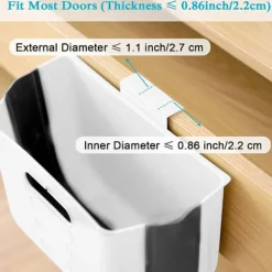 Best Hängande Köksavfallsbehållare Liten Soptunna Vikbar Plast Soptunna för Kökslucka Dörr Badrum Sovrum Bil (Vit)