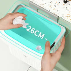 Sale Hängande papperskorg med lock 7L Kök Papperskorg Hushåll Badrum Papperskorg (grå)