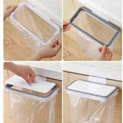 Online Hängande soppåsehållare med lock, köksskåp camping förvaringsställ - Vit och grå