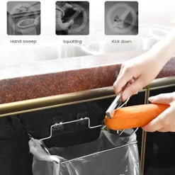 Hängande soptunnehållare, rostfritt stål soptunne hängande ställ väggmonterad självhäftande soptunna