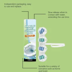 unbranded Hängande Toalettrengöringsboll - Tar Bort Fläckar, Kalk och Lukt - Ingen Skrubbning Krävs - Toalettrengöringsboll för Hushållet