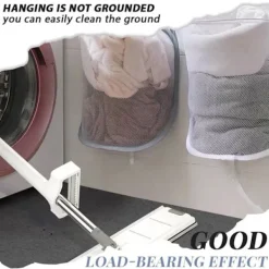 Best LBSS Hängande tvättkorg Vikbar väggmonterad badrumsduk Mesh Synlig Stor öppen topp Enkel åtkomst för rummet Gray