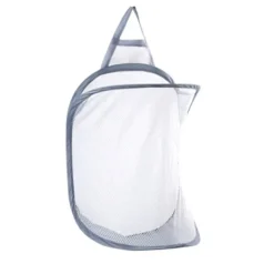 Best LBSS Hängande tvättkorg Vikbar väggmonterad badrumsduk Mesh Synlig Stor öppen topp Enkel åtkomst för rummet Gray