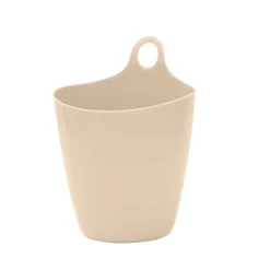 New Hängbar Skrivbords Papperskorg Mini Förvaringshink Pennhållare Väggmonterad Beige