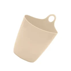 New Hängbar Skrivbords Papperskorg Mini Förvaringshink Pennhållare Väggmonterad Beige