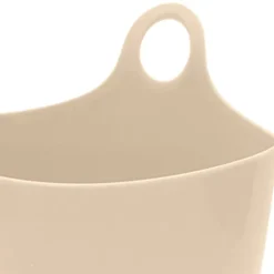 New Hängbar Skrivbords Papperskorg Mini Förvaringshink Pennhållare Väggmonterad Beige