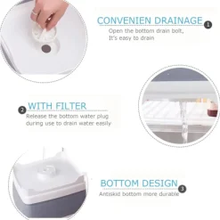 New Hopfällbar diskho, 9L hopfällbar diskho med avloppsplugg för köksbänk, 5L bärbar hopfällbar liten plastvattenbehållare (2-pack)
