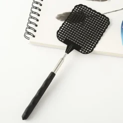 New Hopfällbar flugsmälla (svart + röd), hopfällbar flugsmälla, hållbart och robust teleskophandtag, lätt manuell skadedjursbekämpning