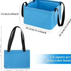 Hopfällbar hink hopfällbar diskho med handtag camping förvaringsbehållare hopfällbart tvättställ 15l bärbar lätt hink för campingtvätt
