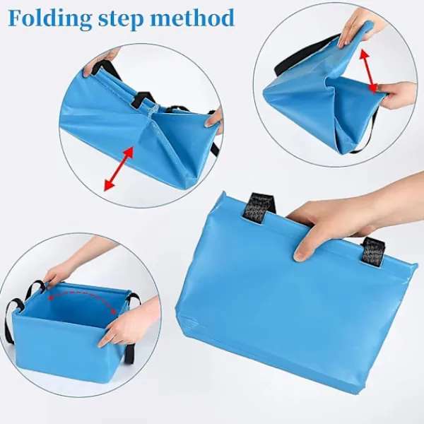 Hopfällbar hink hopfällbar diskho med handtag camping förvaringsbehållare hopfällbart tvättställ 15l bärbar lätt hink för campingtvätt