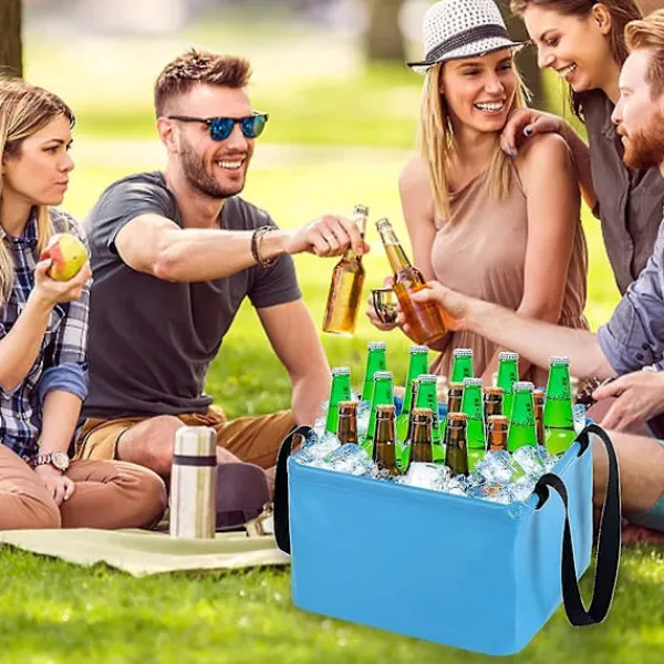 Hopfällbar hink hopfällbar diskho med handtag camping förvaringsbehållare hopfällbart tvättställ 15l bärbar lätt hink för campingtvätt