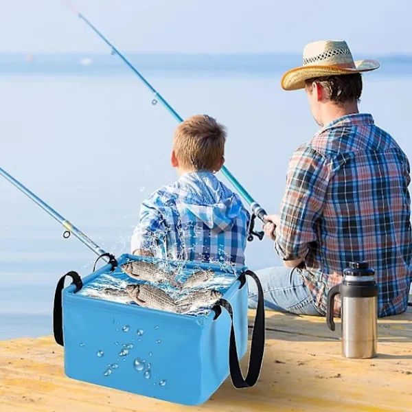 Hopfällbar hink hopfällbar diskho med handtag camping förvaringsbehållare hopfällbart tvättställ 15l bärbar lätt hink för campingtvätt