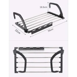 Discount Hopfällbar klädtork balkong - stort skoskåp - sjalhängare - tillbehörsgalge - hopfällbar - häng på radiator fönster bad