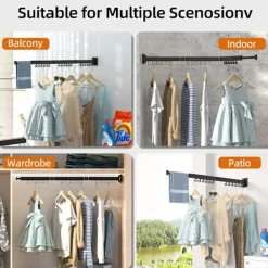 Discount Hopfällbar klädtork, 2-faldig svart tvättställ, platsbesparande, premium hopfällbar klädhängare, för tvättstuga, balkong, badrum, uteplats, sovsal, lägenhet | Fyndiq