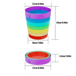 Best Hopfällbar Regnbågsfärgad Papperskorg Fällbar Multifunktionell Avfallsbehållare för Kök Camping Bilresa Utomhus Inomhusbruk Bärbar Färgglad Soptunna | Fyndiq