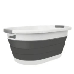 Hopfällbar Tvättkorg / Balja - Vikbar Korg 25L grå