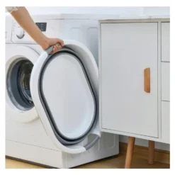 Hopfällbar Tvättkorg / Balja - Vikbar Korg 25L grå