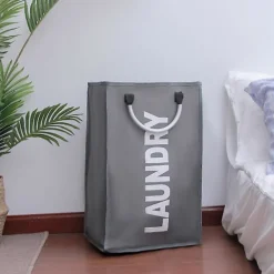 Outlet Hopfällbar tvättkorg för sovrum och badrum, svart