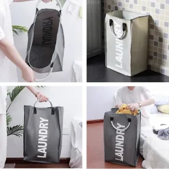 Outlet Hopfällbar tvättkorg för sovrum och badrum, svart