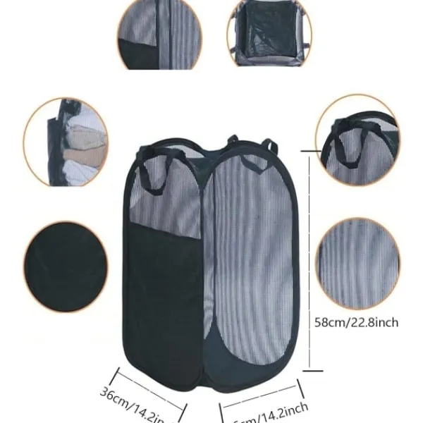 New Hopfällbar Tvättkorg 75L Stor Tvättkorg Hopfällbar, Hopfällbara Tvättkorgar Portabla Hopfällbara Tvättkorgar