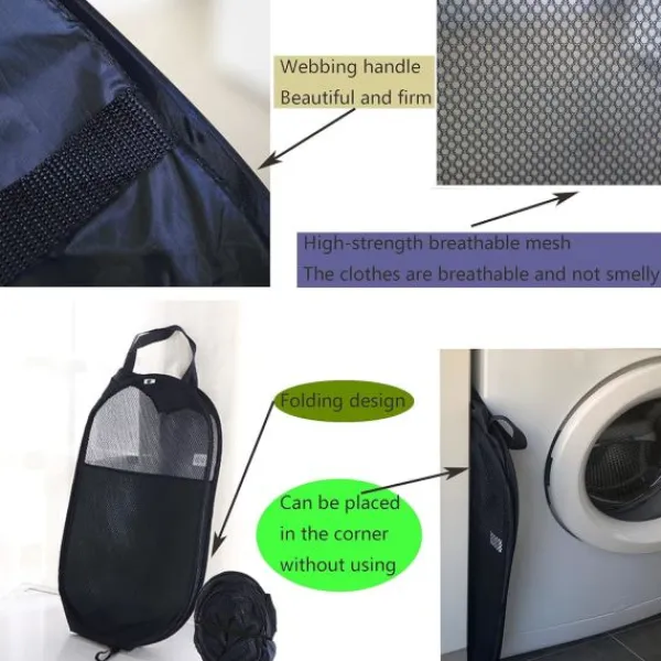 New Hopfällbar Tvättkorg 75L Stor Tvättkorg Hopfällbar, Hopfällbara Tvättkorgar Portabla Hopfällbara Tvättkorgar