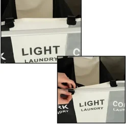 Best Hopfällbar Tvättkorg med 3 Fack – 135 liter