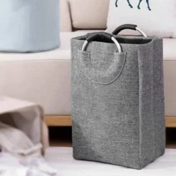 Hot Hopfällbar Tvättkorg, Vikbar Tvättkorg, Ihopfällbar Smutsig Tvättkorg Mörkgrå 0.4