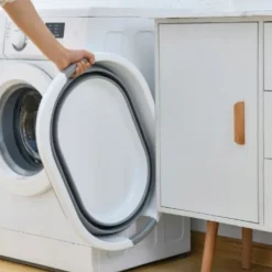 Hot Hopfällbar tvättkorg/hink - Hopfällbar korg 25L Grå