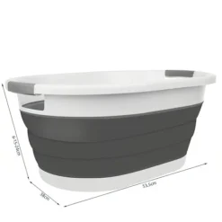 Hot Hopfällbar tvättkorg/hink - Hopfällbar korg 25L Grå