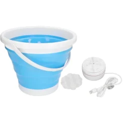 Outlet Hopfällbar tvättmaskin 5KG Stor kapacitet Turbin USB-driven Mini hopfällbar hinktvättmaskin för underkläder