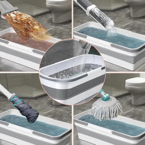 Hot Hopfällbart Badkar, 12L Hopfällbar Diskbänk, Hopfällbar Hink, Vikbar Mopphink