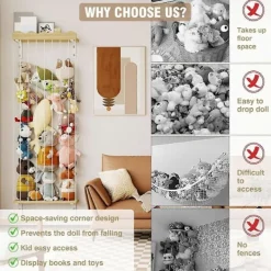 Hot Hörnförvaring Gosedjur Leksaksorganisatör Leksakshylla Som Visas71