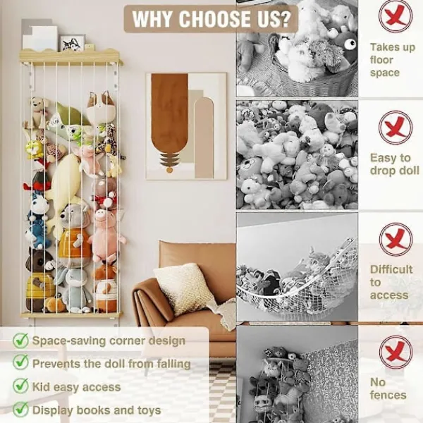 Hot Hörnförvaring Gosedjur Leksaksorganisatör Leksakshylla Som Visas71