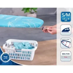 LEIFHEIT Hus till strykbräda Thermo Reflect M 71606, reflektion av värme och ånga, för strykbräda max. 125 x 40 cm Grön Blå