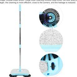 Hot Hushålls sopmaskin mopp kvast sopskyffel golvrengöringsverktyg blå-1 st