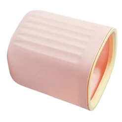 Outlet Hushållsring enkel liten studenthem bord mini skräpförvaringslåda Nordisk randig skrivbords papperskorg rosa och gul kontrastfärg