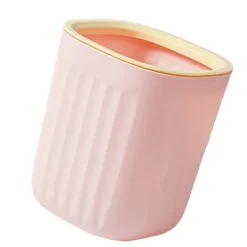 Outlet Hushållsring enkel liten studenthem bord mini skräpförvaringslåda Nordisk randig skrivbords papperskorg rosa och gul kontrastfärg